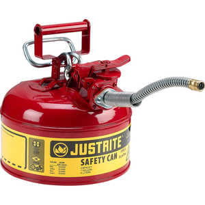 Justrite Type II AccuFlow Safety Can, Red (Gasoline), 1-Gallon