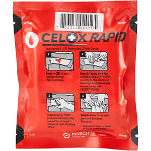 Celox Rapid Hemostatic Z-Fold Gauze, 3˝ x 5´