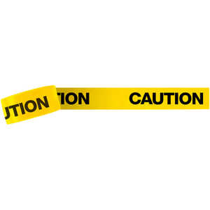 3-Inch “CAUTION” Barricade Tape, Black Lettering, 1,000’ Roll